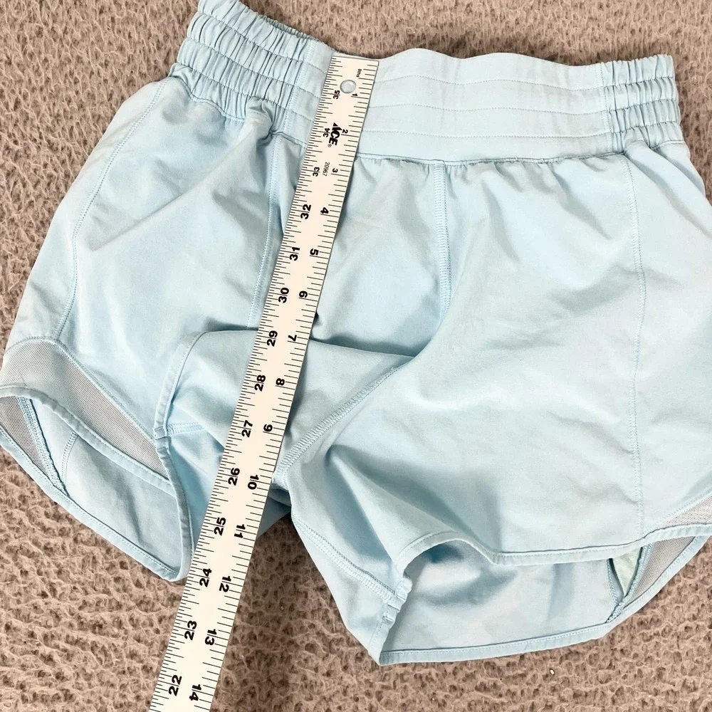 Lululemon Hotty Hot Shorts Womens 4 Light Blue Running Gym Athletic High Rise